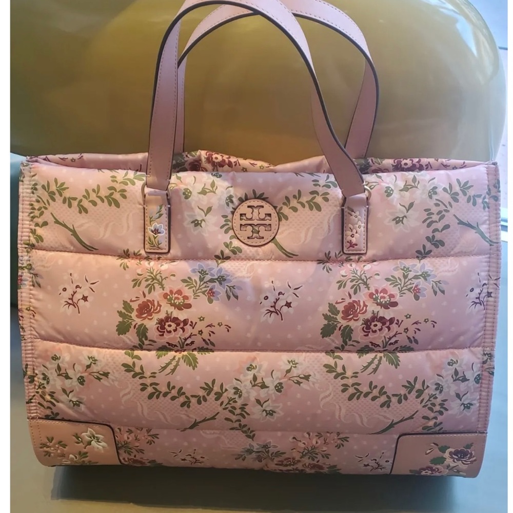 Tory Burch Large Ella Pink Puffer Tote